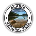 Round Acadia National Park Sticker Decal - Self Adhesive Vinyl - Weatherproof - Made in USA - travel hike hiking explore camp camping me mount desert island