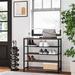 Ebern Designs 5-Tier Storage 25 Pair Shoe Rack Metal/Manufactured Wood in Black | Wayfair BF256326671543DB834391EA988CF5F5