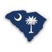 South Carolina State Shaped Flag Sticker Decal - Self Adhesive Vinyl - Weatherproof - Made in USA - sc