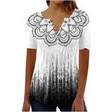 Dress Tops for Women Trendy Womens Button Tee Vneck Tshirts Short Sleeve Blouses Womens Work Shirts Business Casual