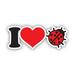 I Love Ladybug Sticker Decal - Self Adhesive Vinyl - Weatherproof - Made in USA - lady bug true love lucky bugs