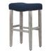 Red Barrel Studio® Kerley Stool Wood/Upholstered in Blue | 29 H x 18.5 W x 13.38 D in | Wayfair 752396811A2643C9950D7EE7D29C96F6