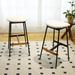 Corrigan Studio® Bar Stool Upholstered/Metal in Black/Brown | 25.1 H x 16.1 W x 14.9 D in | Wayfair 2DE47DC1A4F54B43B2E97CF3DC4C2939