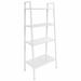 Dcenta 4-Tier Ladder Bookcase Organizer Metal Mesh Storage Shelves Freestanding Pant Display Stand Storage Rack White for Living Room Bedroom Home Decor 24.4 x 14 x 58.3 Inches (W x D x H)