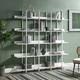 5 Tier Bookcase Home Office Open Bookshelf Vintage Industrial Style Shelf With Metal Frame Mdf Board