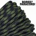 Bored Paracord Brand 550 lb Type III Paracord - Olive Drab and Moss 50 Feet