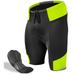 Aero Tech Designs | Men s Gel Touring Bike Shorts | Innovative Mesh Pockets | Small | Safety Yellow