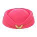 Women Stewardess Hat Felt Flight Attendant Hat Costume Air Hostess for Costume Cosplay Band Musical Performance (Rosy Size M)