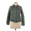 1822 Denim Denim Jacket: Short Green Print Jackets & Outerwear - Women's Size Medium