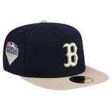 Men's New Era Navy Boston Red Sox Canvas A-Frame 59FIFTY Fitted Hat