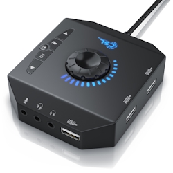 CSL externe USB Soundkarte mit Lautstärkeregelung Anschluss für Headset, Kopfhörer, Mikrofon Image