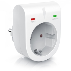 Arendo Schutzkontakt Überspannungsschutzadapter LED-Anzeige / Kindersicherung / bis 3500W Image