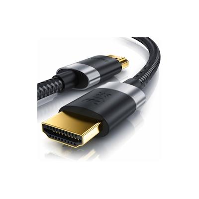 Primewire - 1m High Speed 8K HDMI Kabel 2.1 Ethernet ARC 3D 4K Ultra HD 7680x4320 @ 120 Hz PS4 360 TV OLED PC Laptop Beamer Monitor - Schwarz/Silber Image