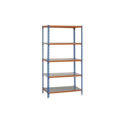 PROREGAL Schwerlastregal BIG METAL SHARK | HxBxT 200x110x50cm | Fachlast 200kg | Blau-Orange| Standregal Lagerregal Image
