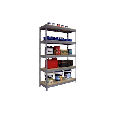 PROREGAL Schwerlastregal WOOD YETI LIGHT FIVE | HxBxT 200x120x60cm | Fachlast 300kg | Grau Image