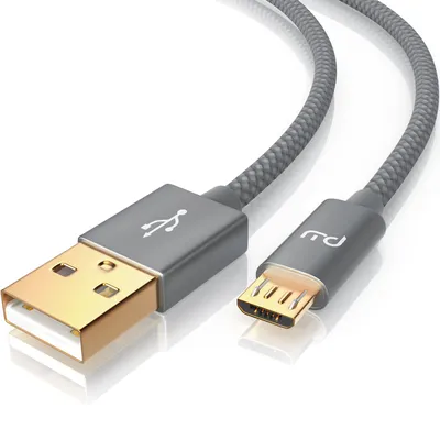 Primewire Premium Micro USB 2,4A Schnellladekabel - Nylonkabel Metallstecker - High Speed Ladekabel / Datenkabel - 3m Image
