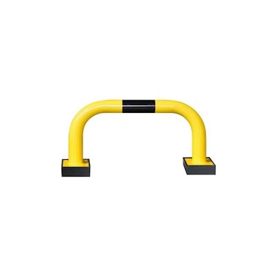 PROREGAL Rammschutz-Bügel Swing mit PU-Federelement | HxB 39x75cm | Rohr-Ø 7,6cm | Feuerverzinkter & kunststoffbeschichteter Stahl | Schwarz-Gelb Image
