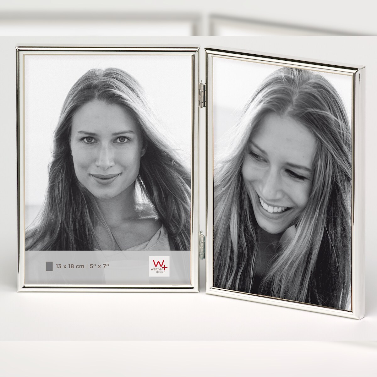 walther + design Chloe Portraitrahmen, silber, 2x 13x18 cm Image