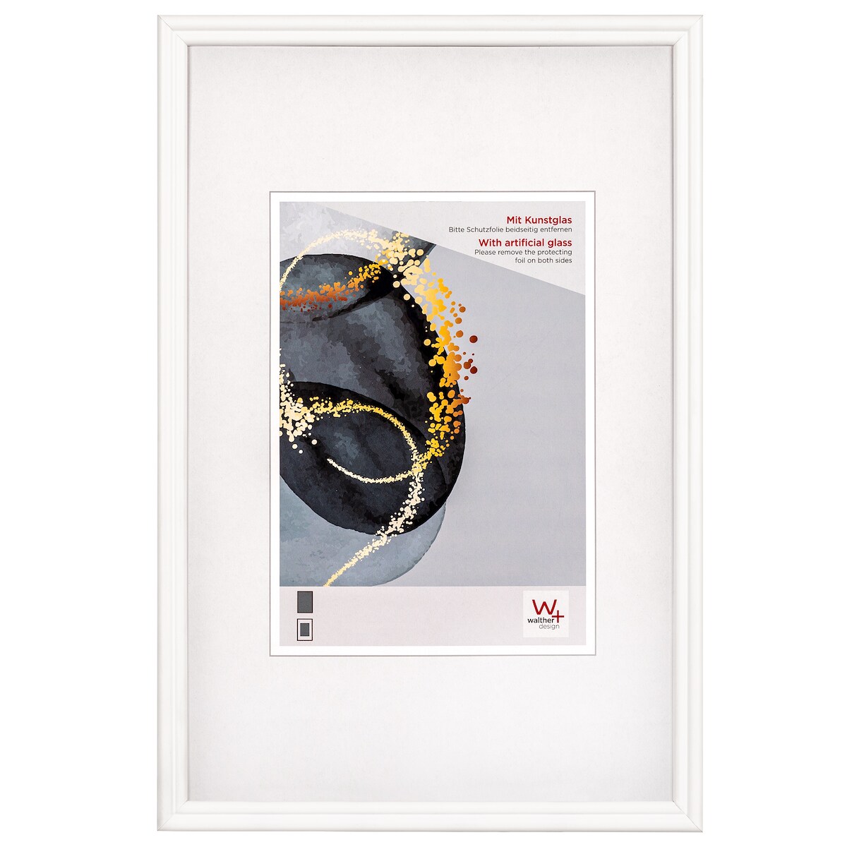 walther + design Select Holzrahmen Kunstglas, 30x40 cm, WEISS Image