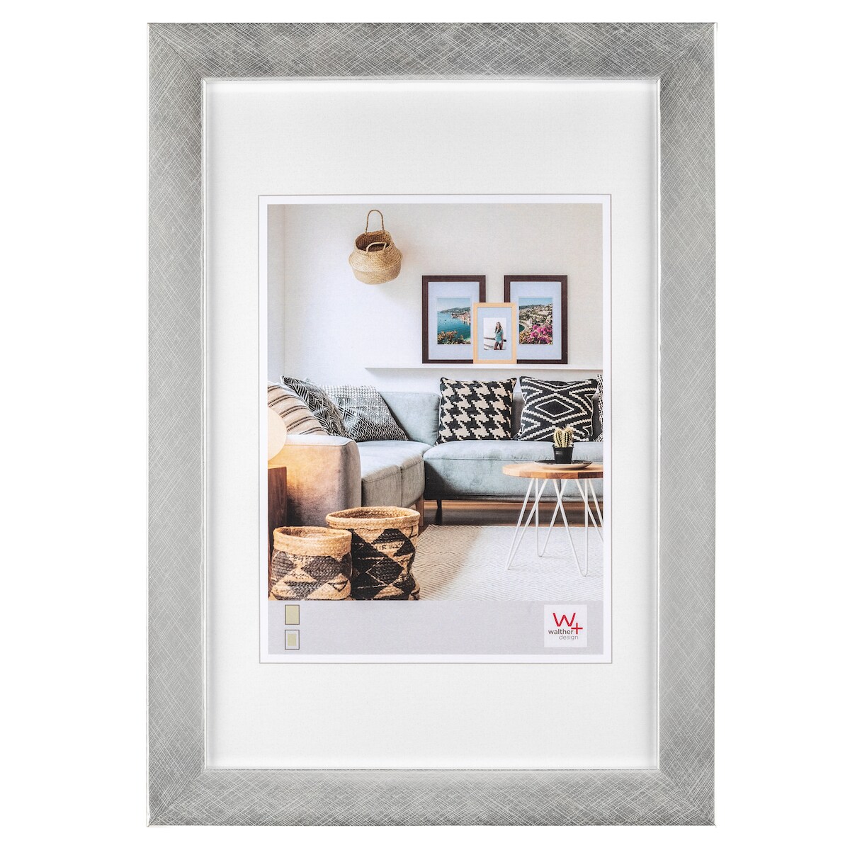 walther + design Nizza Holz Bilderrahmen, silber, 7 x 10 cm Image