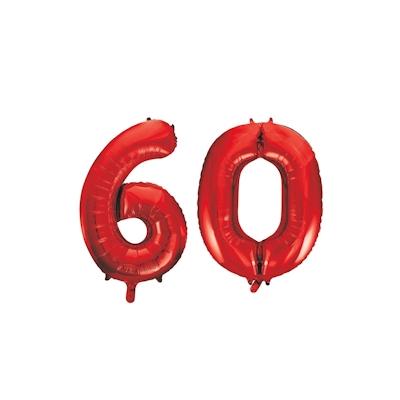 XL Folienballon rot Zahl 60