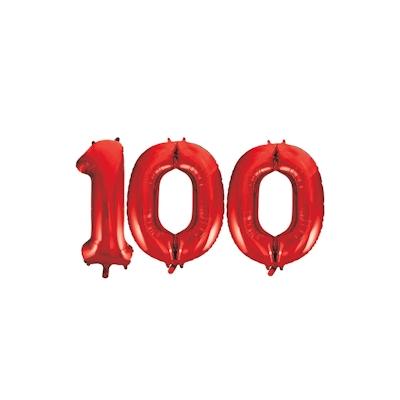XL Folienballon rot Zahl 100