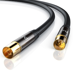 Primewire HDTV Antennenkabel mit 4-fach Schirmung IEC-Stecker zu RF-Buchse / 75 Ohm / 135dB - 2 m Image