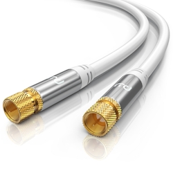 Primewire SAT-Kabel, Koax, F-Stecker, Premium HDTV SAT Koaxialkabel, 4fach Schirmung, 135dB, 75 Ohm - 10m Image