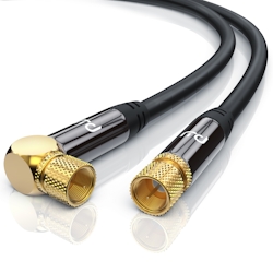 Primewire SAT-Kabel, Koax, F-Stecker, HDTV SAT Koax Kabel 90° gewinkelt, 4fach Schirmung, 135dB, 75Ohm - 5m Image