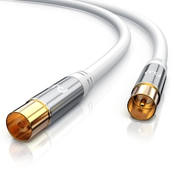 Primewire HDTV Antennenkabel mit 4-fach Schirmung IEC-Stecker zu RF-Buchse / 75 Ohm / 135dB - 15 m Image