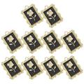 10 Pcs Necklace Rose Gold Dangle Earrings Retro Earrings Square-shaped Charms Pendant Vintage Jewelry Alloy