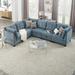 Modern 116" Chenille Modular Sectional Sofa Set w/Nailhead L-Shape Sectional Sofa w/Corner & Storage Seat for Living Room