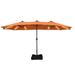 15 ft. Crank Double-sided Solar LED Ultra Lighted Outdoor Market Umbrella with Base Included