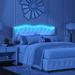 Queen Platform Bed Frame with Deep Tufted Buttons and Nailhead Trim, Adjustable Colorful LED Light Decorative Headboard