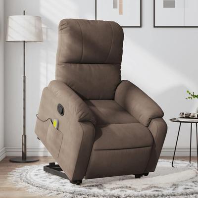 vidaXL Stand up Massage Recliner Chair Power Lift Wingback Microfiber Fabric