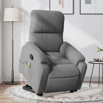 vidaXL Stand up Massage Recliner Chair Power Lift Wingback Microfiber Fabric