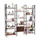 Bookshelves and Bookcases Triple Wide 5 Tiers Industrial Bookshelf
