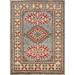 Light Blue Geometric Kazak Foyer Rug Hand-Knotted Wool Carpet - 2'0"x 3'0"