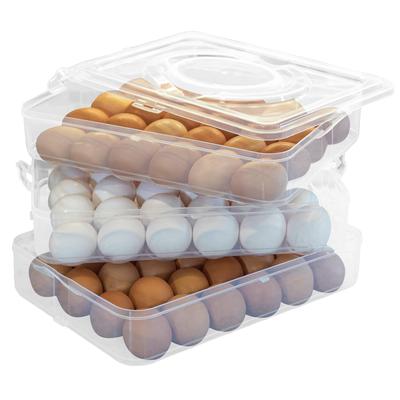 Egg Container for Refrigerator - Large-Capacity Egg Holder with Lid and Handle - Carrier for 72 Eggs by Classic Cuisine