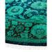 Fine Vibrance, One-of-a-Kind Hand-Knotted Area Rug - Green, 6' 1" x 6' 1" - 6' 1" x 6' 1"