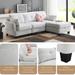 L-Shaped Sectional Sofa Teddy Velvet Couch w/Pillows & Ottoman, Beige