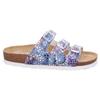 Pantolette ROHDE "Alba", Damen, Gr. 41, bunt (jeans multi), Nubuklederimitat, klassisch, Schuhe, Sommerschuh, Schlappen, Hausschuh mit buntem Druck, G-Weite = weit