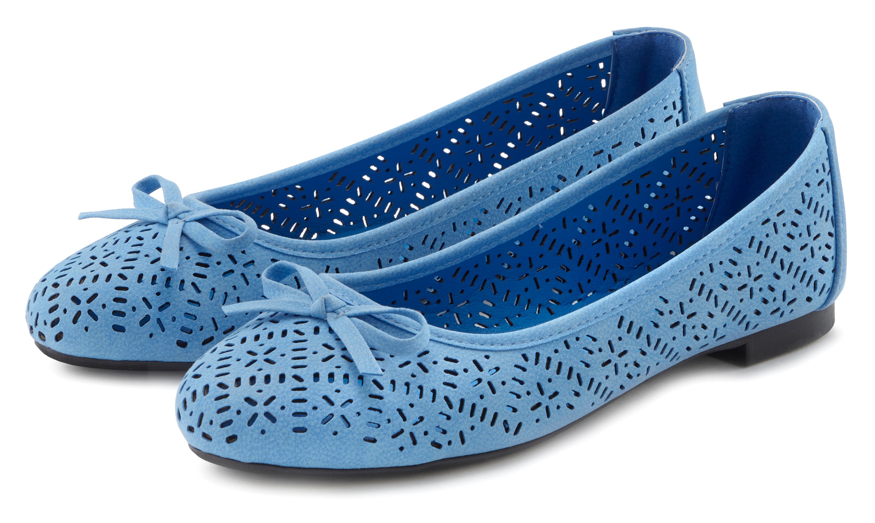 Ballerina LASCANA, Damen, Gr. 40, blau (königsblau), Obermaterial: 100% Lederimitat. Decksohle: 100% Lederimitat. Futter: 100% Lederimitat. Laufsohle: 100% Synthetik, unifarben, Schuhe Ballerina, Freizeitschuh, Slipper, Halbschuh mit kleinen...