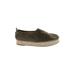 Sam Edelman Flats: Slip-on Platform Casual Green Solid Shoes - Women's Size 10 - Almond Toe