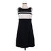 White House Black Market Casual Dress - A-Line Crew Neck Sleeveless: Black Color Block Dresses - Women's Size 2