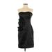 White House Black Market Cocktail Dress - Party Open Neckline Sleeveless: Black Solid Dresses - New - Women's Size 4