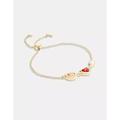 Coach Jewelry | Coach Signature Red Stone & Heart Slider Bracelet | Color: Gold/Red | Size: 9" Adjustable