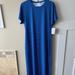Lularoe Dresses | Lularoe Medium Blue Polka Dot Maria Dress | Color: Blue/White | Size: M