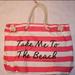 Victoria's Secret Bags | Le Victoria's Secret Take Me To The Beach Large Tote | Color: Pink/White | Size: Measures 20" 16"