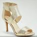 Jessica Simpson Shoes | Jessica Simpson Mekos Gold Shimmer, Cutout Heels With Back Zipper, Size 8 | Color: Gold | Size: 8